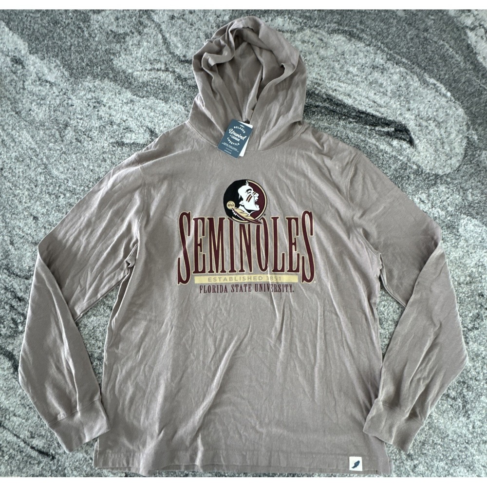NWT Tan Florida State University LS Shirt Size L‎ Hoodie Unwind League91 #965